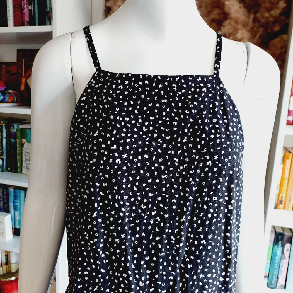 Old Navy | Linen Halter Mini Dress Neutral Leopard Print Keyhole P661 - Picture 2 of 10